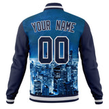 Custom Navy & Navy 3D New York City Varsity Jacket JA01240607CK331