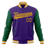 Custom Purple & Kelly-Green Solid Color Varsity Jacket JA01240607CK441