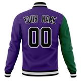 Custom Purple & Kelly-Green Solid Color Varsity Jacket JA01240607CK443