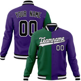 Custom Purple & Kelly-Green Solid Color Varsity Jacket