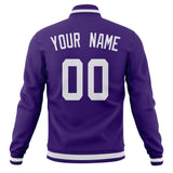 Custom Purple & White Solid Color Varsity Jacket JA01240607CK444