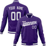 Custom Purple & White Solid Color Varsity Jacket JA01240607CK444