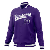 Custom Purple & White Solid Color Varsity Jacket JA01240607CK444