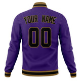 Custom Purple & Black Solid Color Varsity Jacket JA01240607CK445