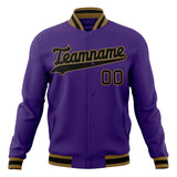 Custom Purple & Black Solid Color Varsity Jacket JA01240607CK445