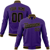 Custom Purple & Black Solid Color Varsity Jacket