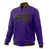 Custom Purple & Black Solid Color Varsity Jacket JA01240607CK445