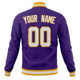 Custom Purple & White Solid Color Varsity Jacket JA01240607CK446