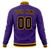 Custom Purple & Black Solid Color Varsity Jacket JA01240607CK447