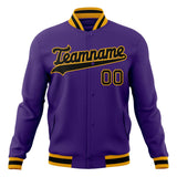 Custom Purple & Black Solid Color Varsity Jacket JA01240607CK447