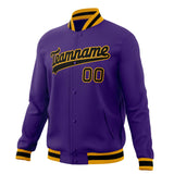 Custom Purple & Black Solid Color Varsity Jacket JA01240607CK447