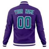 Custom Purple & Teal Solid Color Varsity Jacket JA01240607CK448