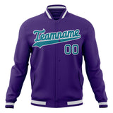 Custom Purple & Teal Solid Color Varsity Jacket JA01240607CK448