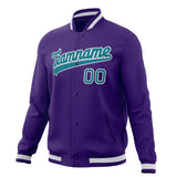 Custom Purple & Teal Solid Color Varsity Jacket JA01240607CK448