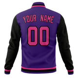 Custom Purple & Pink Solid Color Varsity Jacket JA01240607CK449