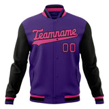 Custom Purple & Pink Solid Color Varsity Jacket JA01240607CK449