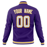 Custom Purple & White Solid Color Varsity Jacket JA01240607CK450