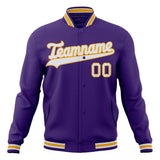 Custom Purple & White Solid Color Varsity Jacket JA01240607CK450