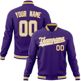 Custom Purple & White Solid Color Varsity Jacket JA01240607CK450