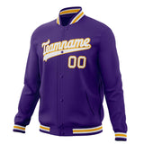 Custom Purple & White Solid Color Varsity Jacket JA01240607CK450