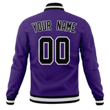 Custom Purple & Black Solid Color Varsity Jacket JA01240607CK451