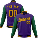 Custom Purple & Kelly-Green Solid Color Varsity Jacket