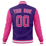 Custom Purple & Pink Solid Color Varsity Jacket JA01240607CK454