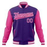 Custom Purple & Pink Solid Color Varsity Jacket JA01240607CK454