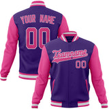 Custom Purple & Pink Solid Color Varsity Jacket JA01240607CK454