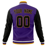 Custom Purple & Black Solid Color Varsity Jacket JA01240607CK455