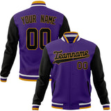 Custom Purple & Black Solid Color Varsity Jacket JA01240607CK455