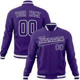 Custom Purple & White Solid Color Varsity Jacket