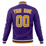 Custom Purple & Gold Solid Color Varsity Jacket JA01240607CK458