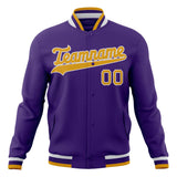 Custom Purple & Gold Solid Color Varsity Jacket JA01240607CK458