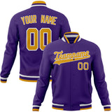 Custom Purple & Gold Solid Color Varsity Jacket JA01240607CK458