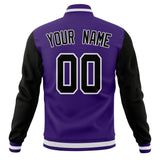 Custom Purple & Black Solid Color Varsity Jacket JA01240607CK459