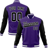 Custom Purple & Black Solid Color Varsity Jacket JA01240607CK459