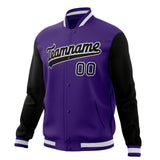 Custom Purple & Black Solid Color Varsity Jacket JA01240607CK459