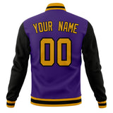 Custom Purple & Black Solid Color Varsity Jacket JA01240607CK460