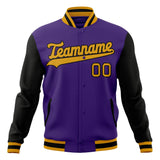 Custom Purple & Black Solid Color Varsity Jacket JA01240607CK460