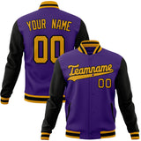 Custom Purple & Black Solid Color Varsity Jacket JA01240607CK460