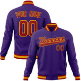 Custom Purple & Red Solid Color Varsity Jacket