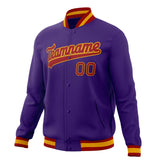 Custom Purple & Red Solid Color Varsity Jacket JA01240607CK461