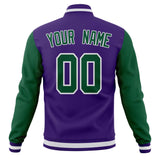 Custom Purple & Kelly-Green Solid Color Varsity Jacket JA01240607CK462