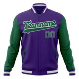 Custom Purple & Kelly-Green Solid Color Varsity Jacket JA01240607CK462