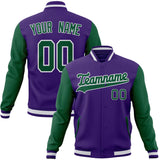 Custom Purple & Kelly-Green Solid Color Varsity Jacket