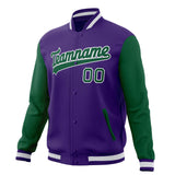 Custom Purple & Kelly-Green Solid Color Varsity Jacket JA01240607CK462