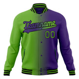 Custom Purple & Neon-Green Gradient Varsity Jacket JA01240607CK463