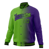 Custom Purple & Neon-Green Gradient Varsity Jacket JA01240607CK463