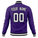 Custom Purple & White Solid Color Varsity Jacket JA01240607CK464